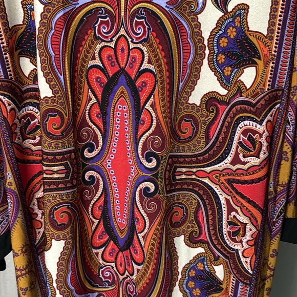 Emma & Michele Paisley Print Dress, Long Sleeve, Colorful, Party, Cocktail - Picture 5 of 7